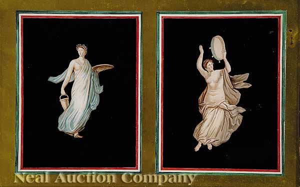 Appraisal: A Set of Eight Continental Watercolors of the Nine Muses