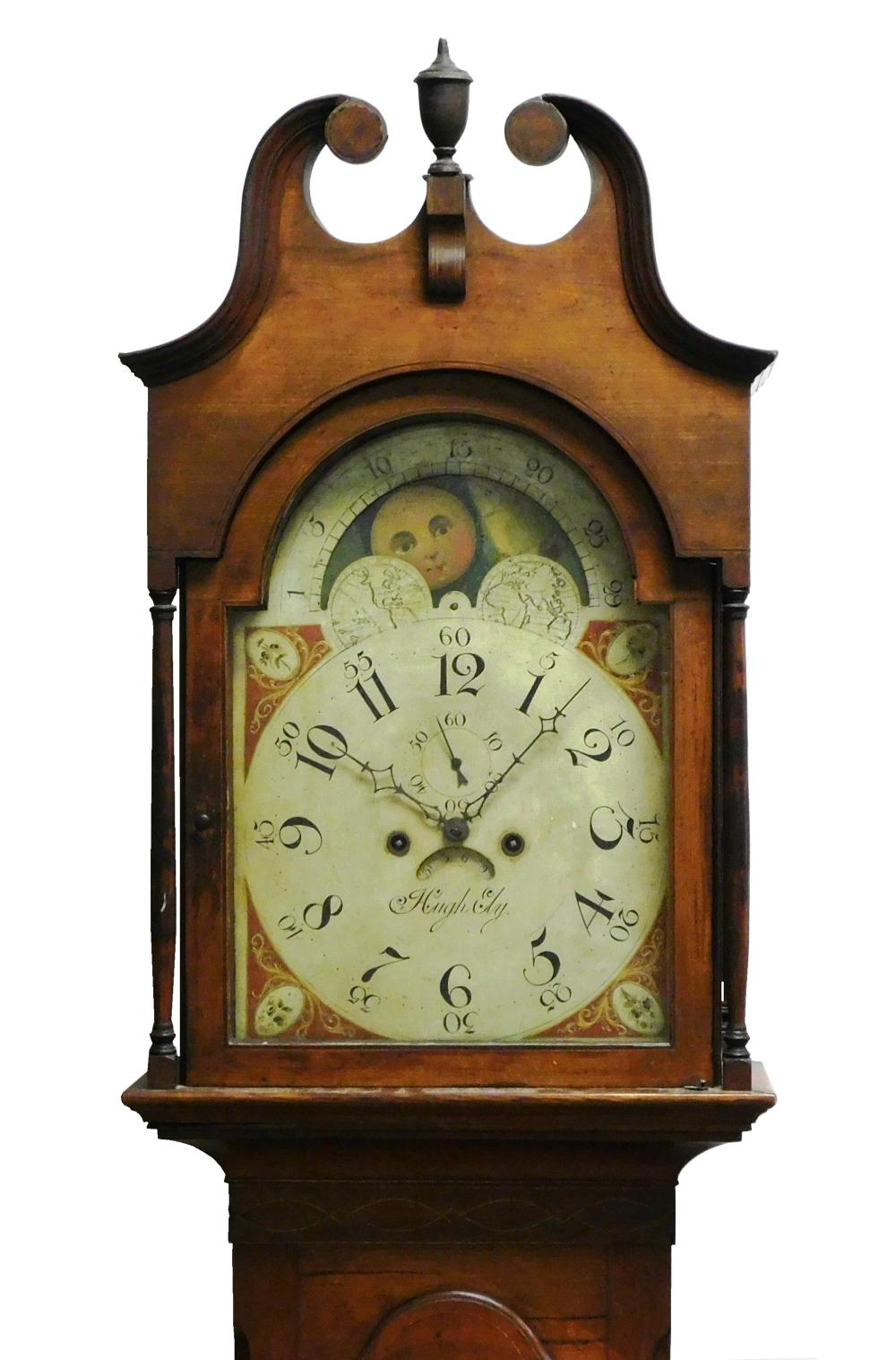 Appraisal: Tall clock American c cherry with pine secondary face signed