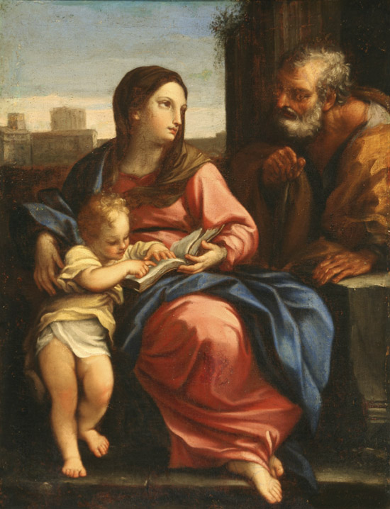 Appraisal: Circle of Luca Giordano Italian - The Holy Family Bears