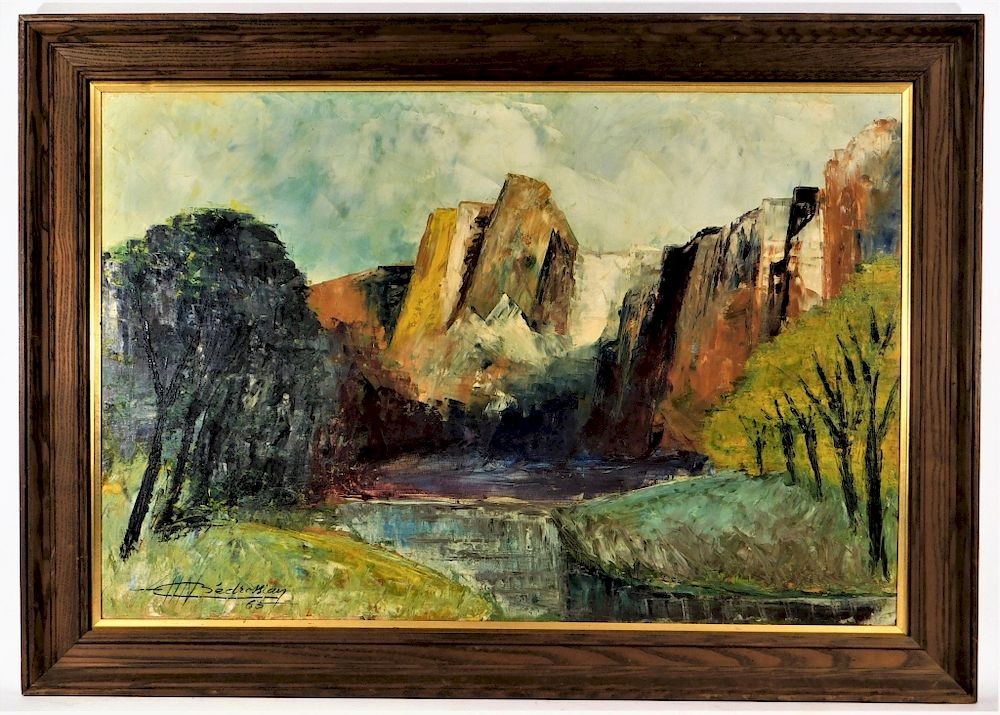 Appraisal: Nubar Bedrossian O C Post Impressionist Painting Nubar Bedrossian Armenia