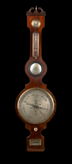 Appraisal: Large Anderson of London Mahogany Wall Barometer of Magnum Banjo