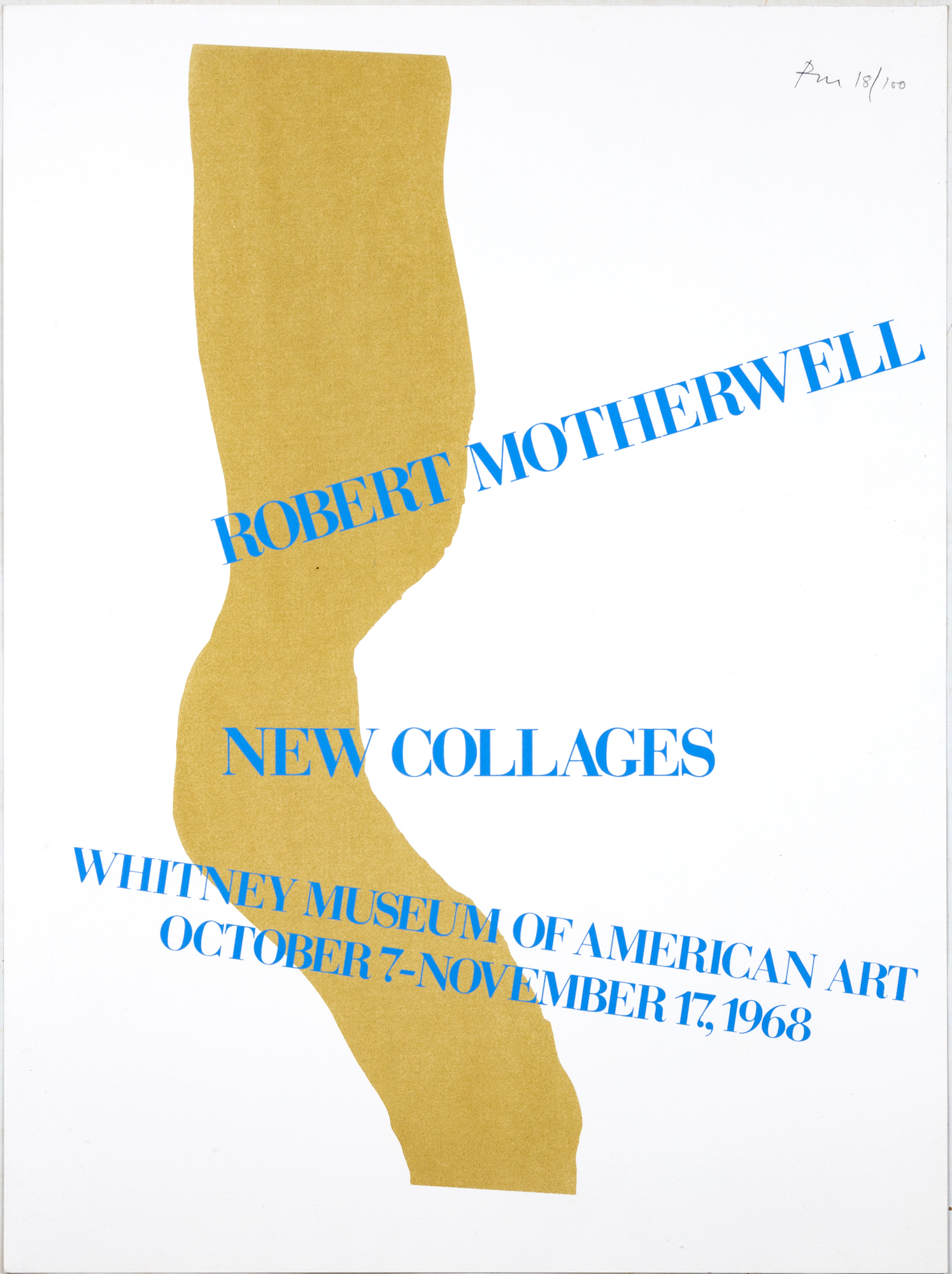 Appraisal: ROBERT MOTHERWELL - NEW COLLAGES WHITNEY MUSEUM OF AMERICAN ART