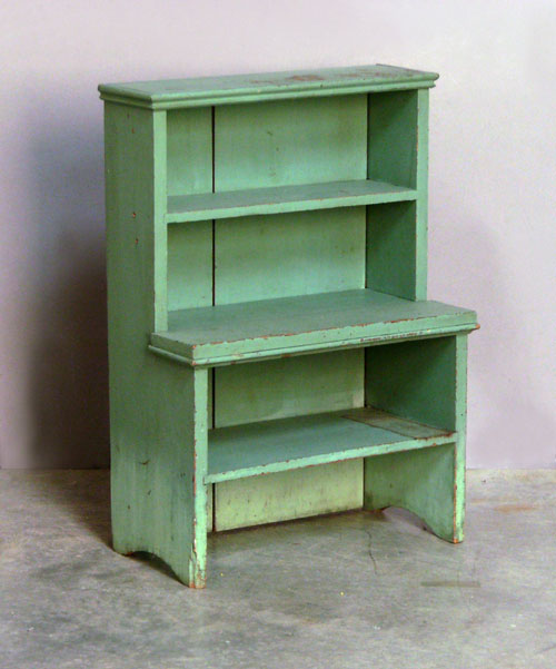 Appraisal: Green painted child's hutch late th c h w