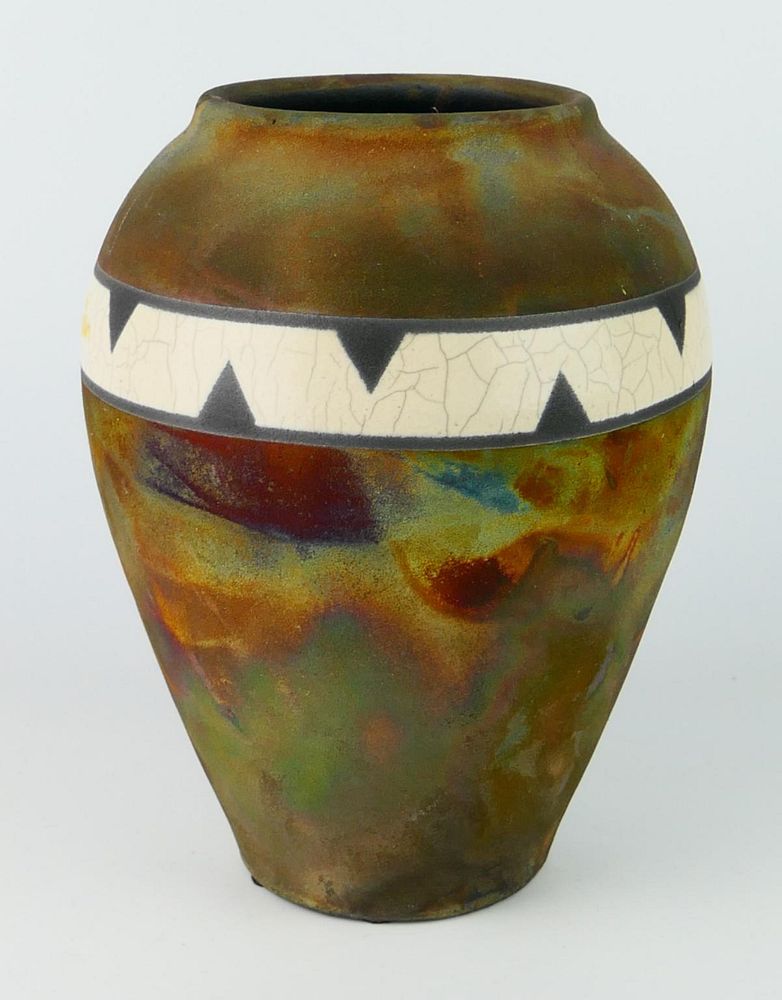 Appraisal: NAVAJO MOLTEN POTTERY VASE MYSTERY ARTIST Description unreadable measures tall