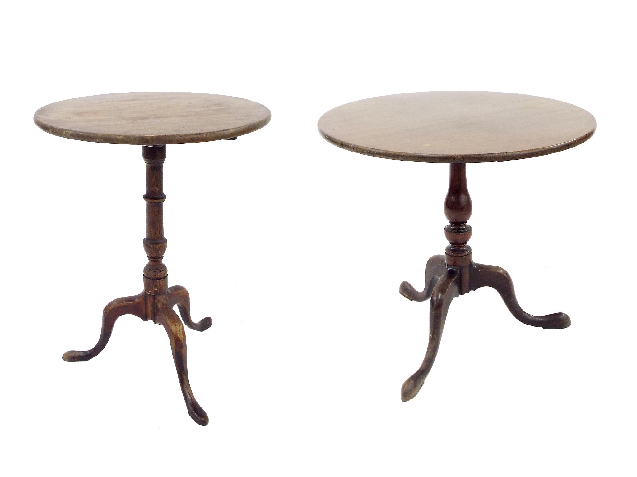 Appraisal: th century mahogany tilt-top tripod table the top diameter together