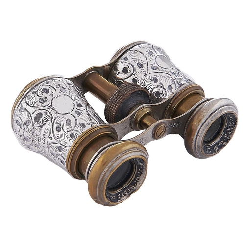 Appraisal: A pair of French nickel plated brass opera glasses with