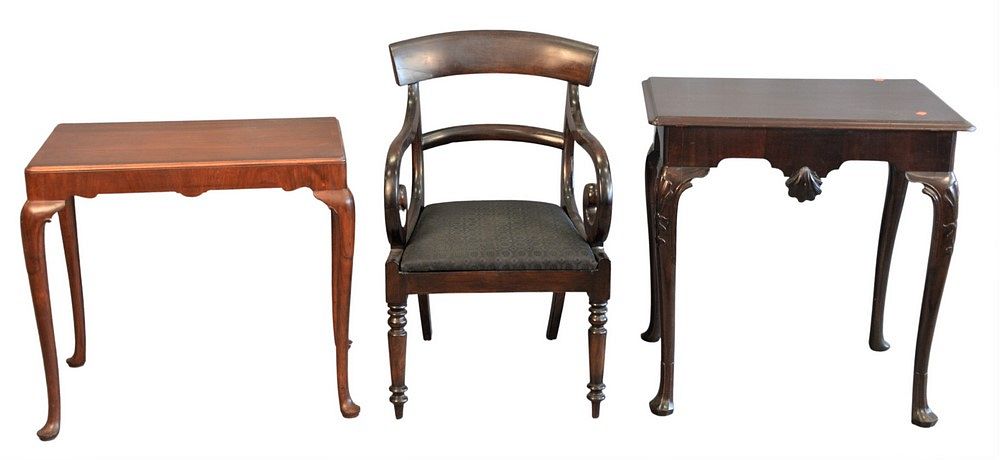 Appraisal: Three Piece Lot to include an Empire armchair an th