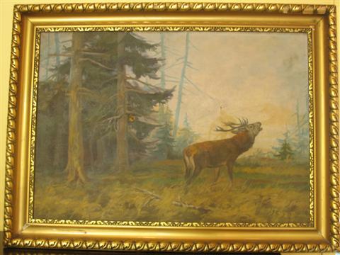 Appraisal: STAG Oil on canvas Framed