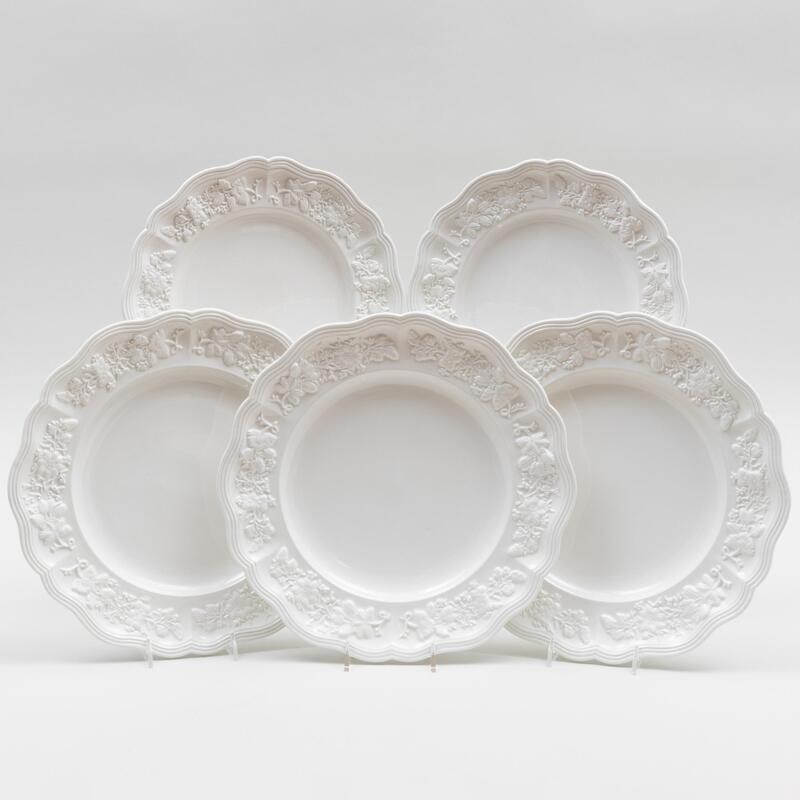 Appraisal: White Glazed Porcelain Part Service for Mus e des Arts