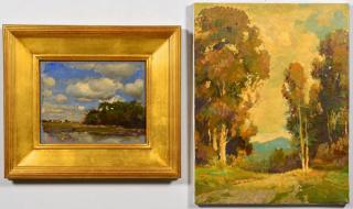 Appraisal: G Stepanyants oil on canvas landscapes Two oils on canvas