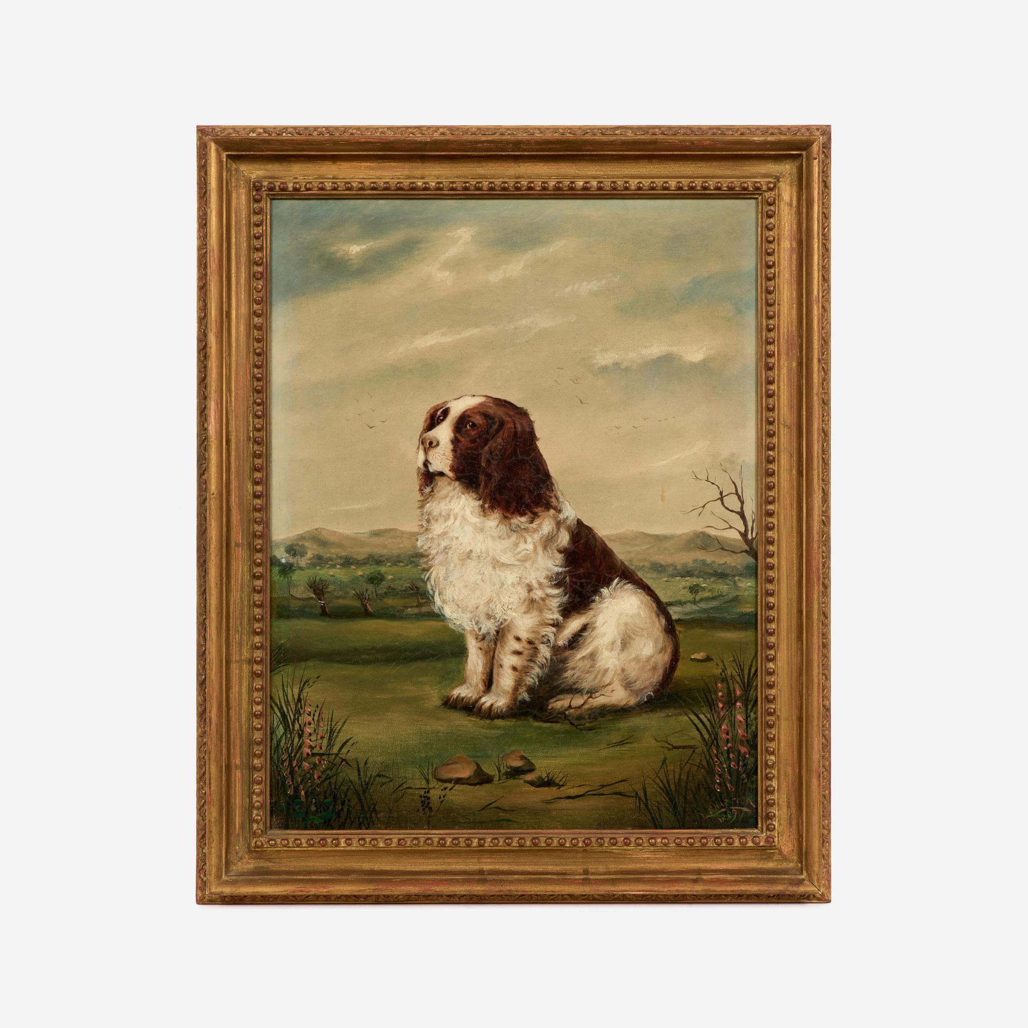 Appraisal: OIL OF AN ENGLISH SPRINGER SPANIEL An oil on canvas