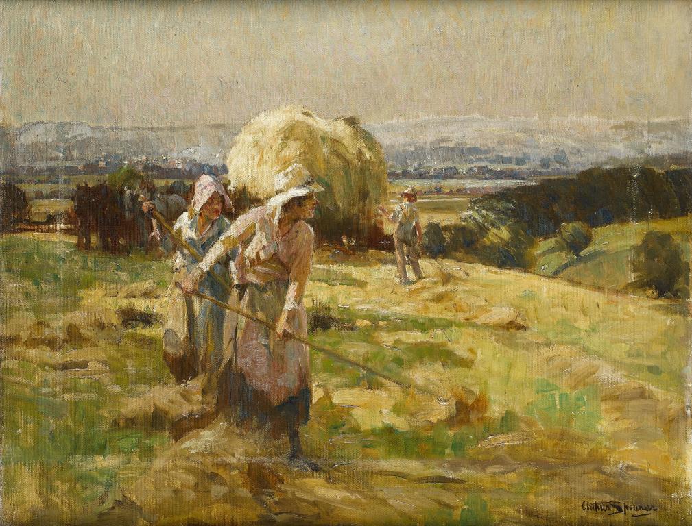 Appraisal: ARTHUR SPOONER RBA VPNSA - HAYMAKING NEAR NOTTINGHAM signed x