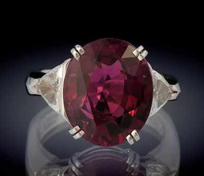 Appraisal: A Purple Color Tourmaline and Diamond Ring k white gold