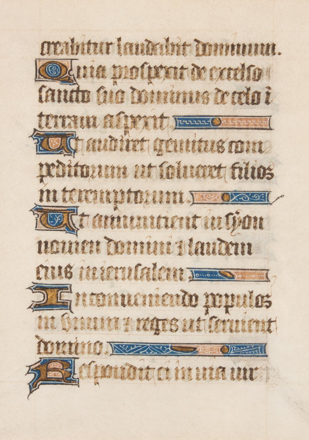 Appraisal: Illumination Medieval manuscript page from a Book of Hours probably