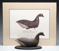 Appraisal: WOOD CARVED DECOY BY GEORGE N THOMPSON The black and