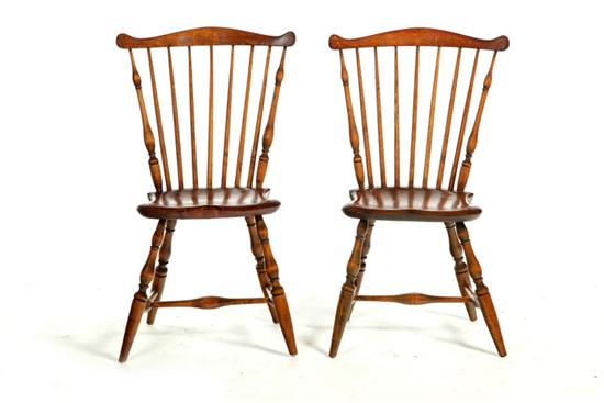 Appraisal: PAIR OF WINDSOR SIDE CHAIRS American early th century mixed