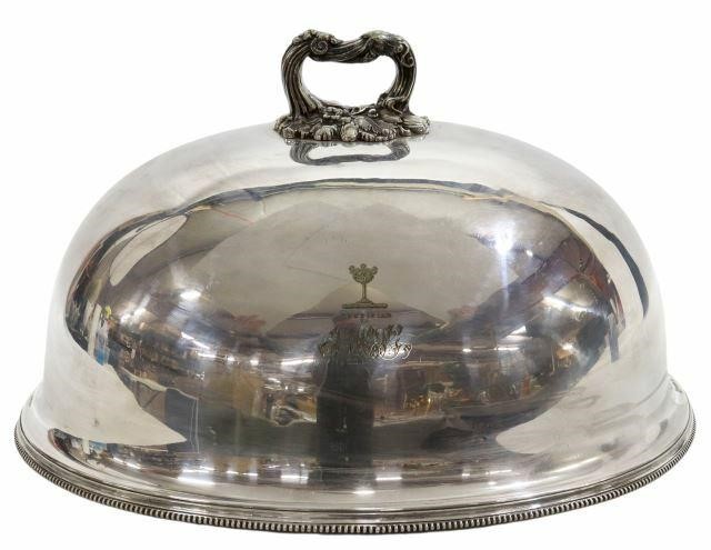 Appraisal: English Victorian silver plate cloche meat dome Elkington Company late