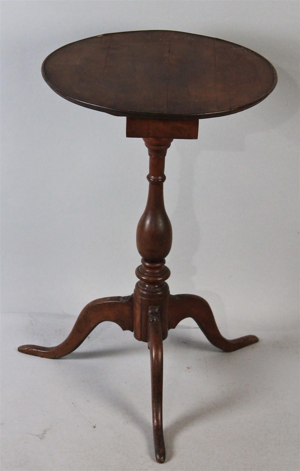 Appraisal: QUEEN ANNE CHERRY CANDLESTAND WITH CANDLE DRAWER NEW ENGLAND POSSIBLY