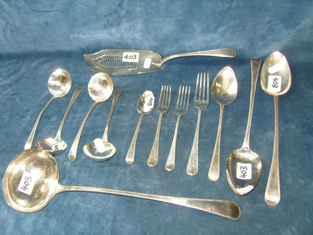 Appraisal: A Harlequin suite of Old English pattern silver flatware with