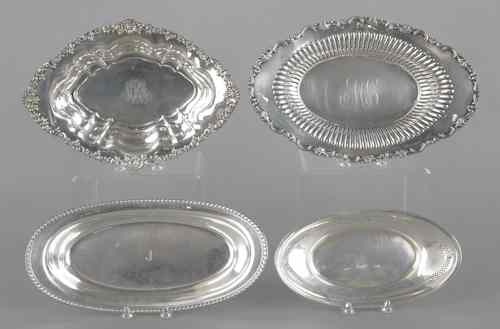 Appraisal: Four sterling silver trays largest - l w ozt