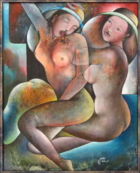 Appraisal: VITAL SETALAIRE ALBERT HAITIAN B NUE Acrylic on canvas signed