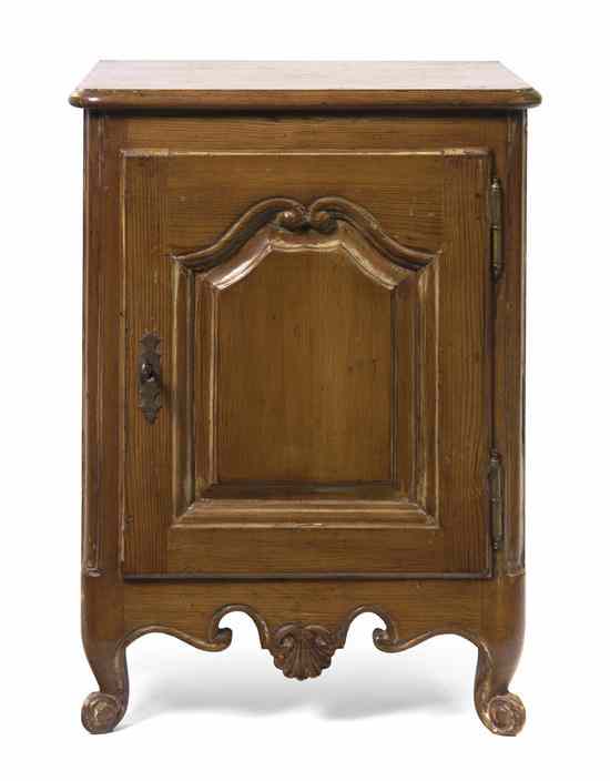 Appraisal: A French Provincial Style Walnut Side Cabinet the top of