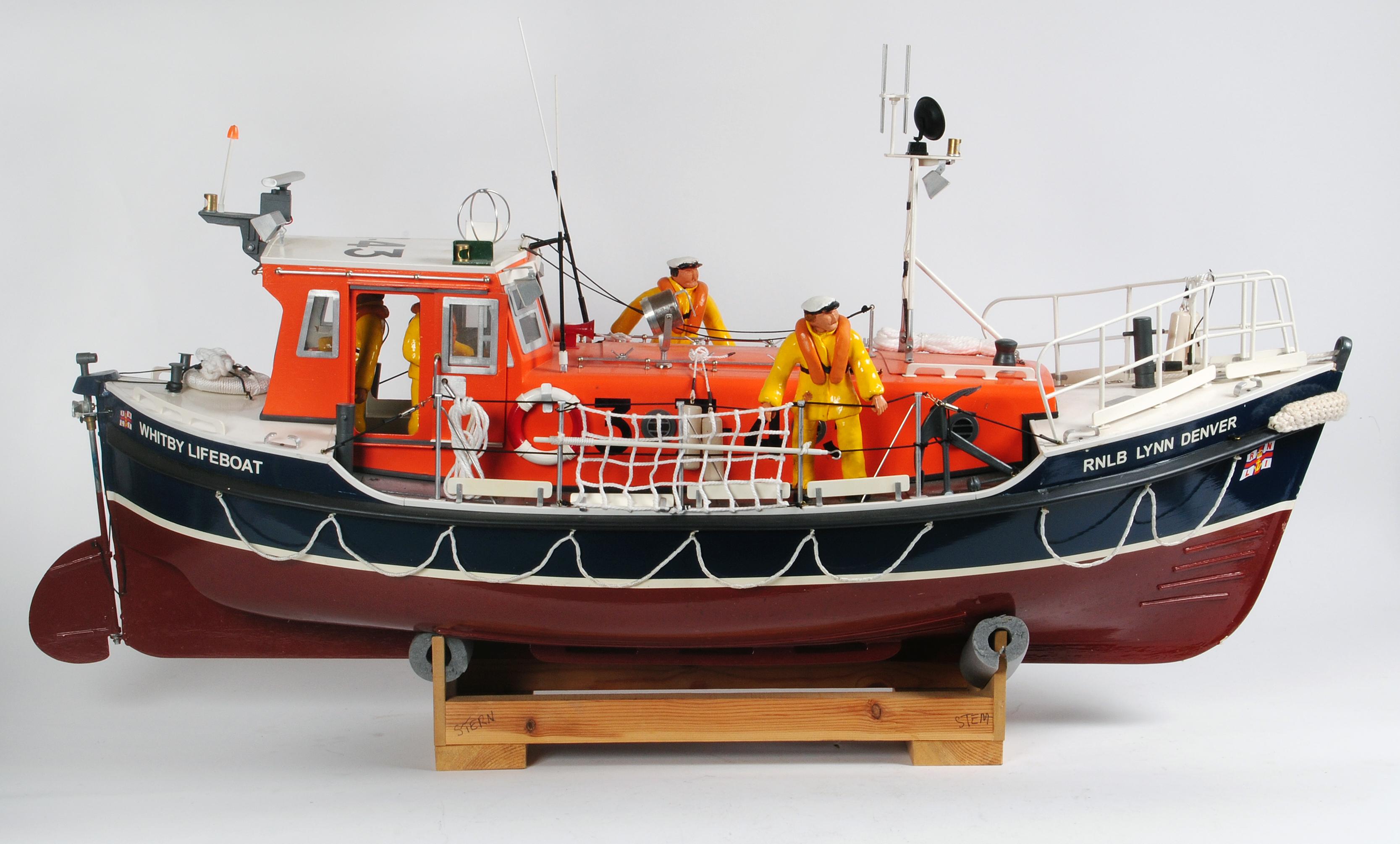 Appraisal: A scratch built model of the Whitby Lifeboat painted wood