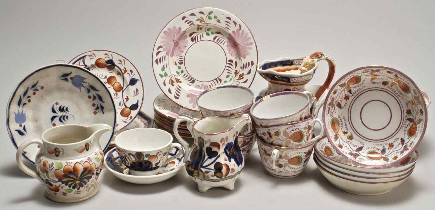 Appraisal: TWENTY-SIX PIECES OF ENGLISH CERAMICSEight pieces of Gaudy Welch or