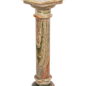 Appraisal: An Onyx Pedestal th Century Height x width of top