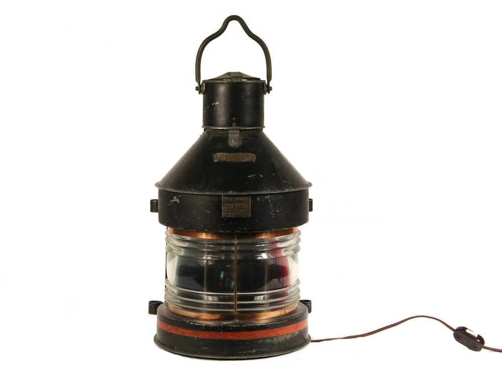 Appraisal: NAUTICAL LANTERN - Meteorite Marine Lantern with plate marked Trawler