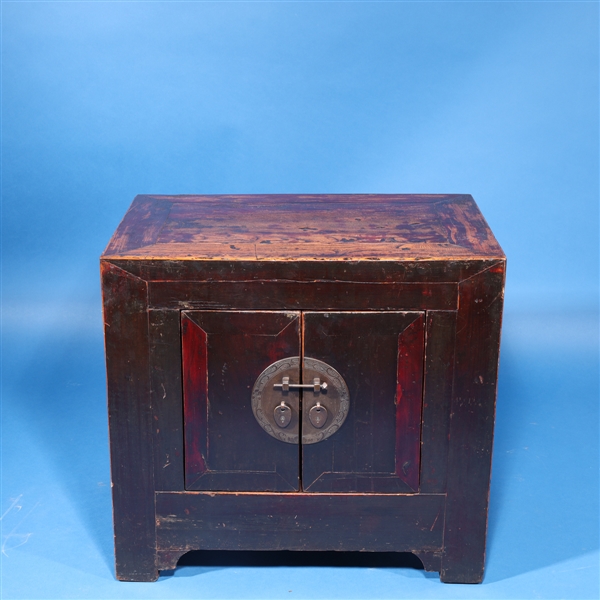 Appraisal: Antique Chinese wood cabinet with metal fittings as-is condition surface