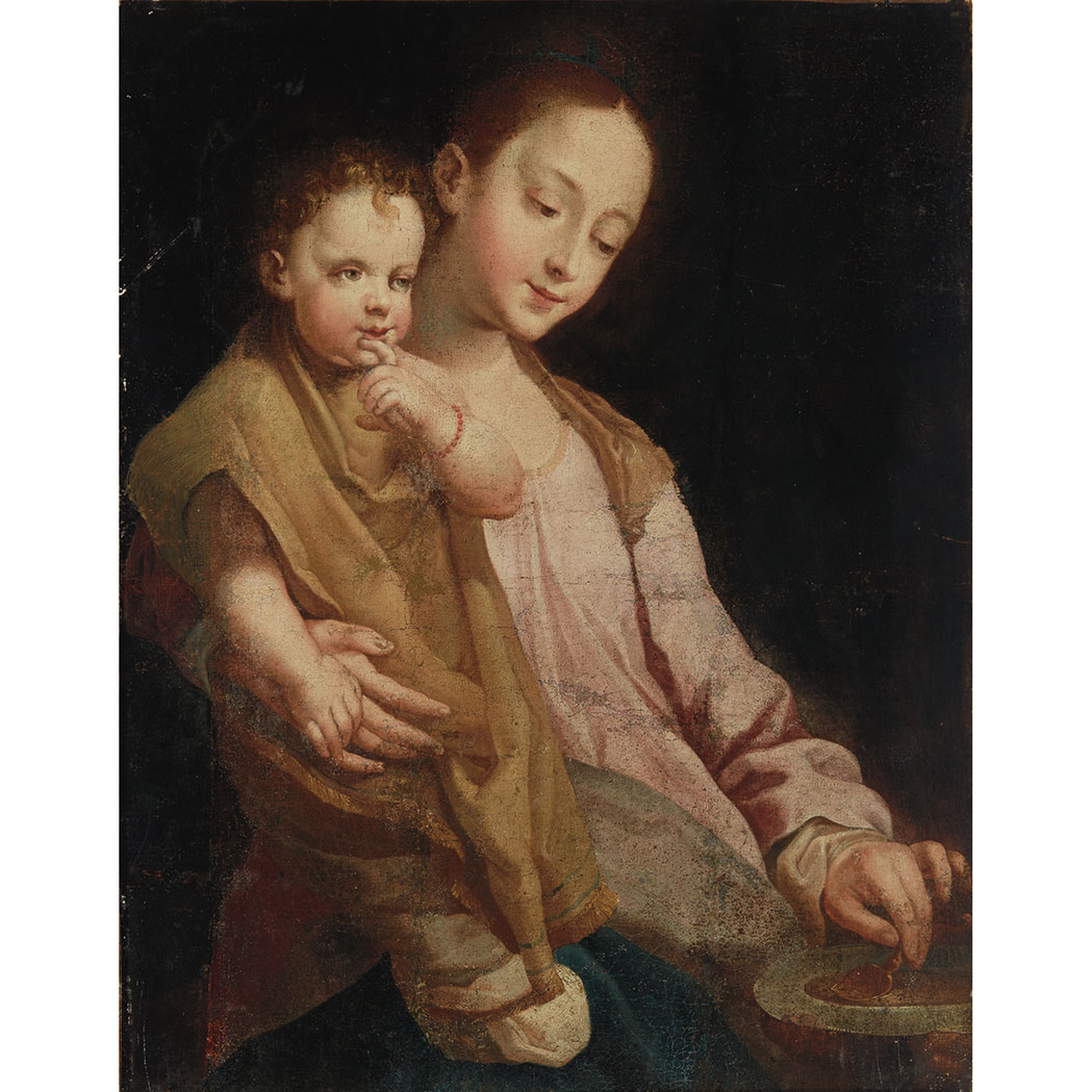 Appraisal: Tuscan School th Century Madonna and Child Oil on canvas