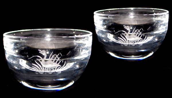 Appraisal: A set of twelve Steuben engraved clear glass finger bowls