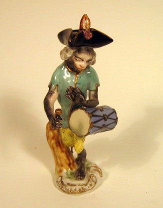 Appraisal: Meissen porcelain figure of a monkey band figure th th