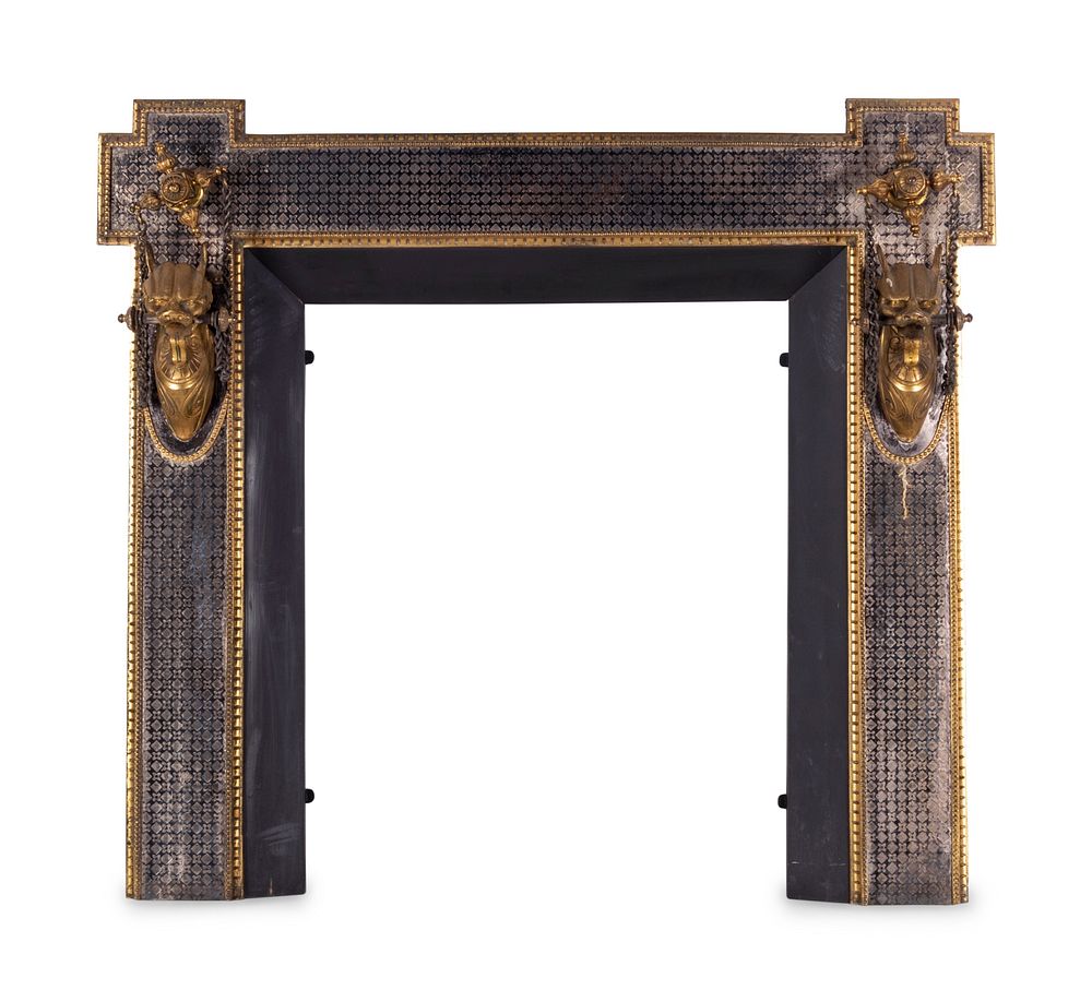 Appraisal: A Continental Silvered and Gilt Bronze Fireplace Surround A Continental