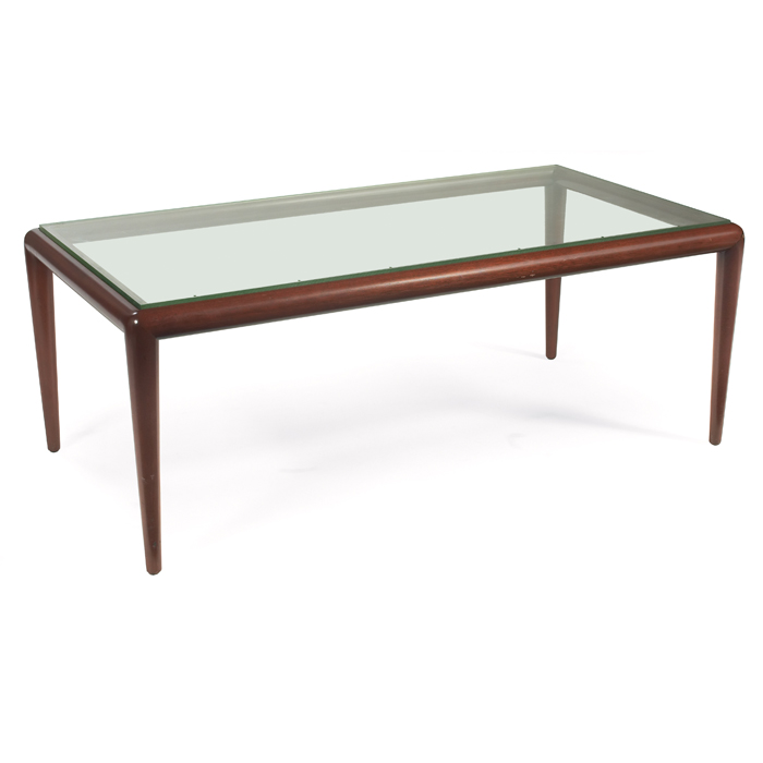 Appraisal: T H Robsjohn-Gibbings coffee table by Widdicomb stained wood frame