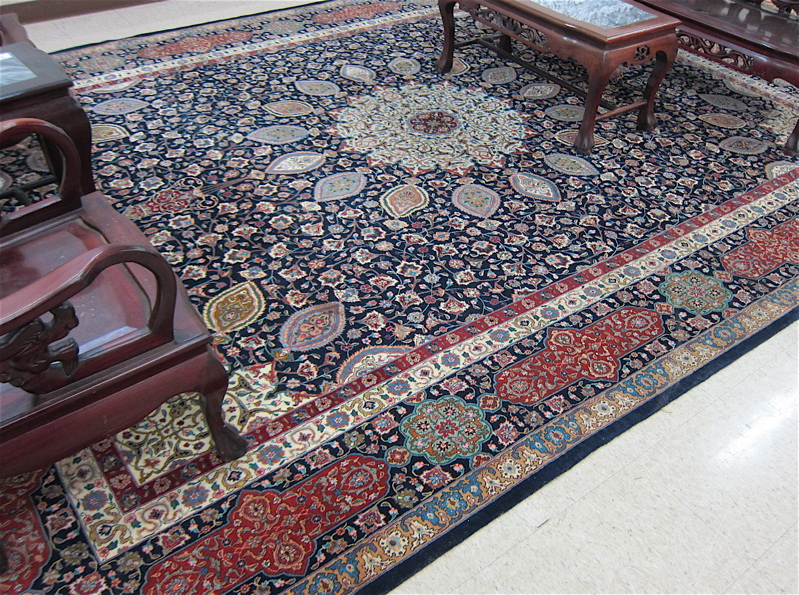 Appraisal: KASHMIRI ARDEBIL CARPET central medallion and overall floral design on