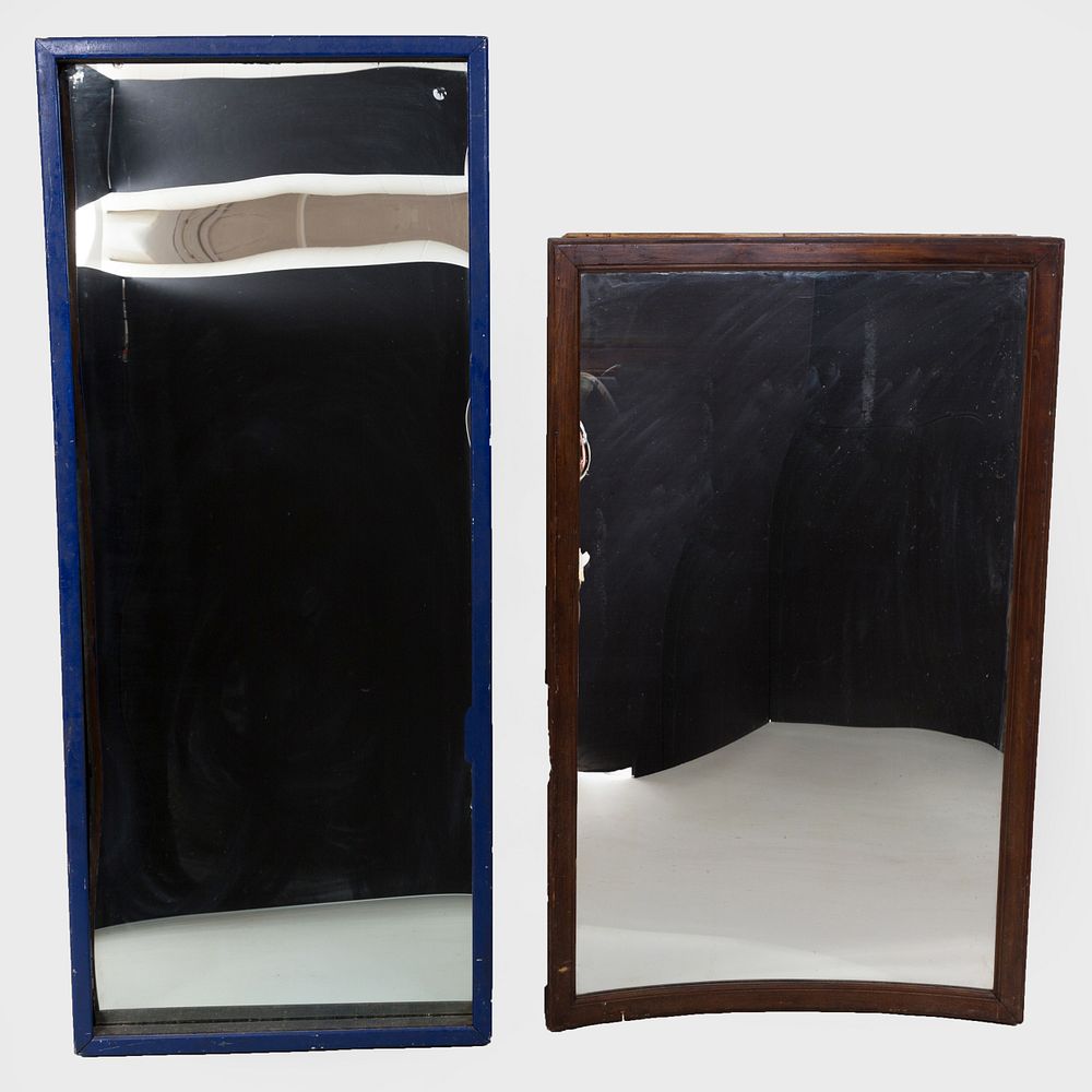 Appraisal: Two Funhouse Mirrors One stained pine the other painted dark