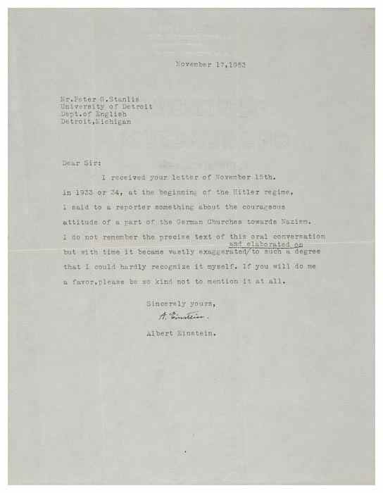 Appraisal: Einstein Albert theoretical physicist - Typed Letter signed to Peter