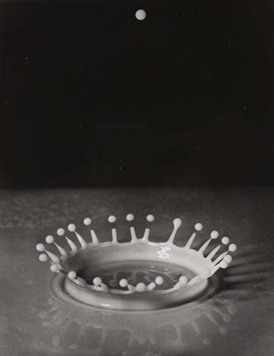 Appraisal: EDGERTON HAROLD - Milk drop Coronet Ferrotyped silver print x