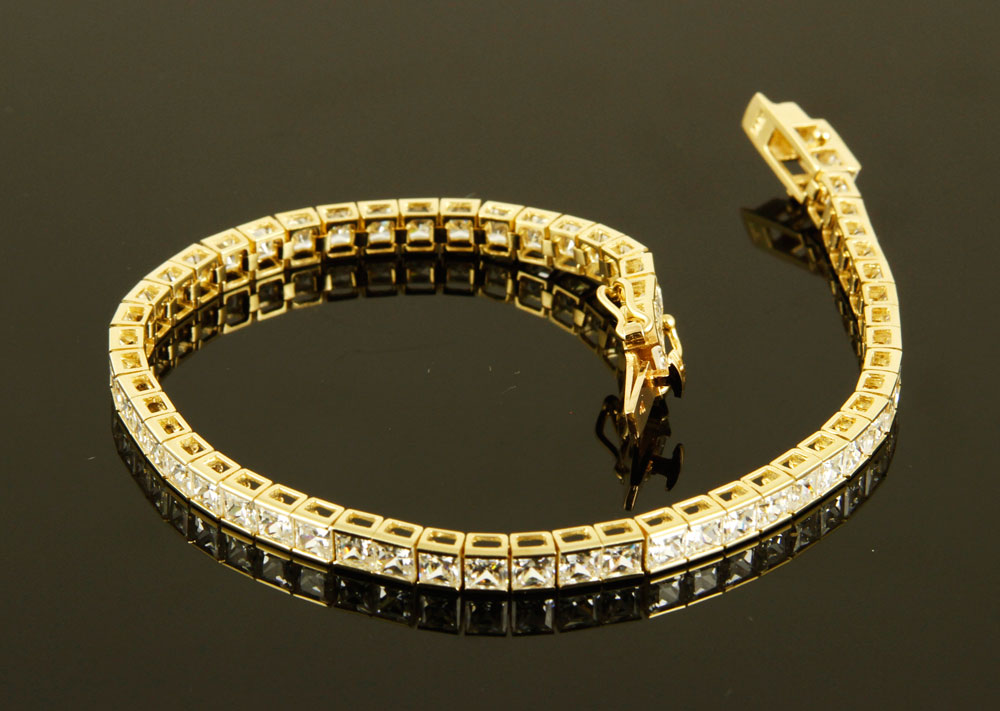 Appraisal: - K Gold Cubic Zirconia Tennis Bracelet K yellow gold