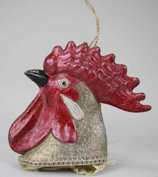 Appraisal: RED ROOSTER DRESDEN CANDY CONTAINER Germany rooster candy container done