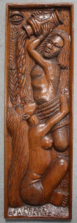 Appraisal: PRESSLEY Daniel American - ''Age of Aquarius '' Woodcarving ''