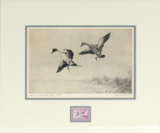 Appraisal: Roland H Clark Duck Stamp Design signed Roland Clark lower