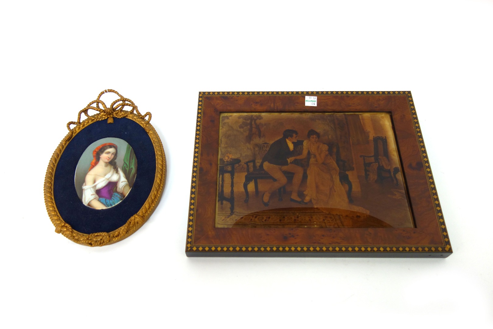 Appraisal: A continental oval porcelain plaque circa painted with a young