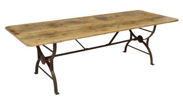 Appraisal: English rustic waxed pine coffee table late th c rising