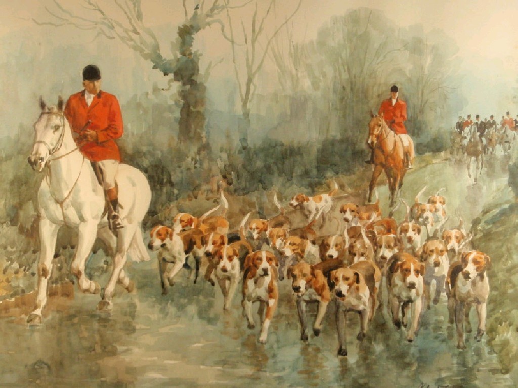 Appraisal: John Theodore Kenney - 'Cubbing' huntsmen and hounds at a