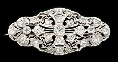 Appraisal: Vintage diamond brooch Old European-cut diamonds estimated total weight cts