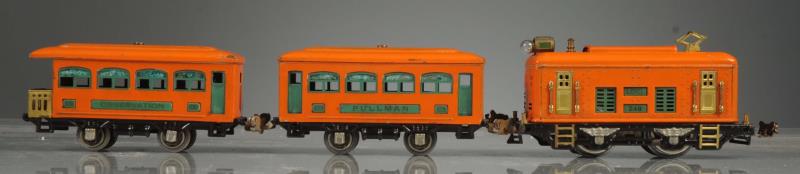 Appraisal: O gauge No Locomotive is orange colored with green inserts