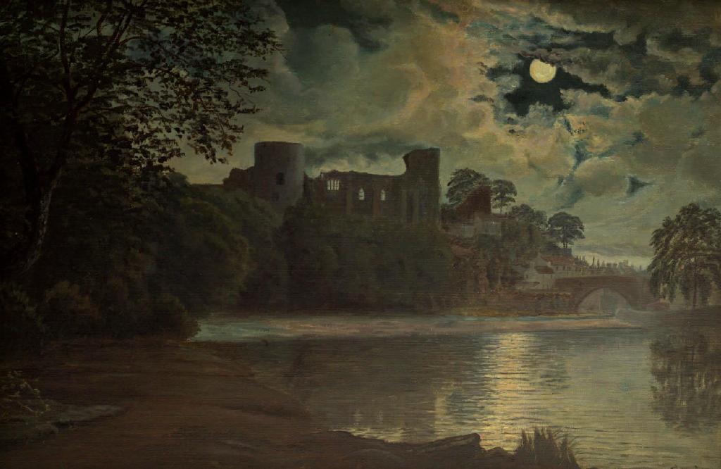 Appraisal: ENGLISH SCHOOL LATE th CENTURY BARNARD CASTLE BY MOONLIGHT monogrammed